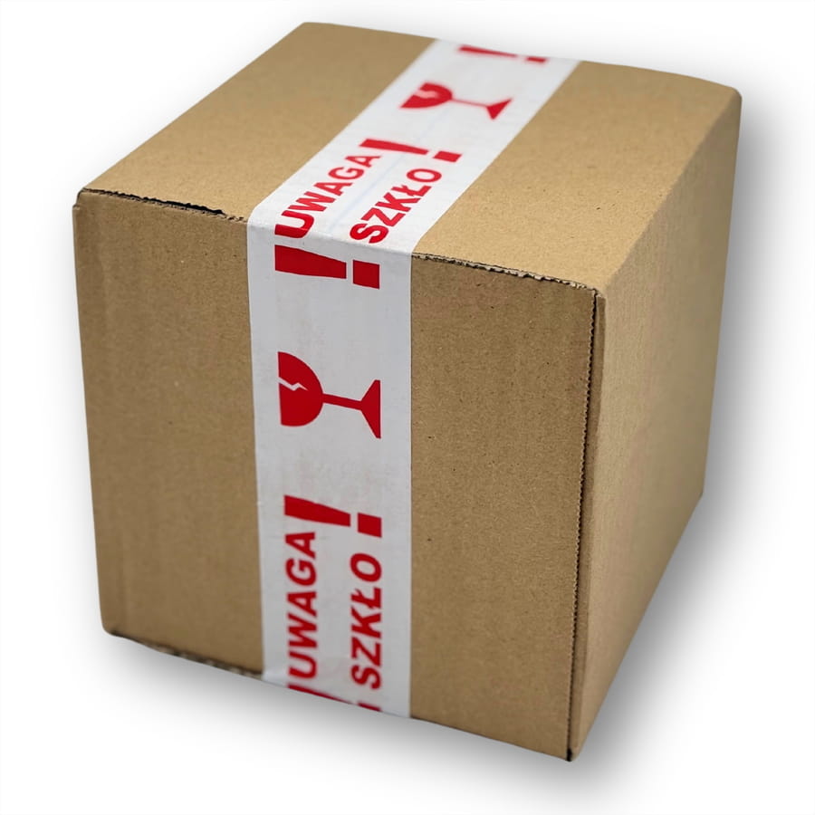 Taśma pakowa ostrzegawcza "UWAGA SZKŁO!" 48 mm x 50 m