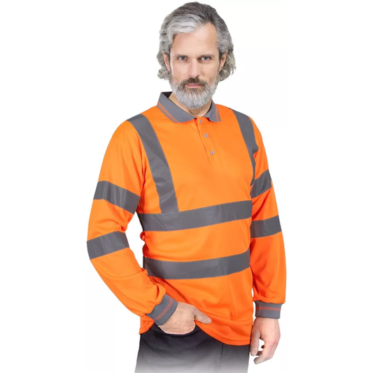 KOSZULKA OSTRZEGAWCZA POLO LONGSLEEVE ŻÓŁTA FLUO