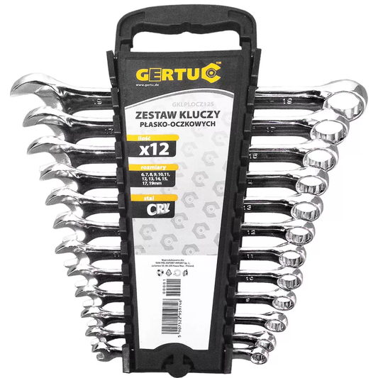 ZESTAW SKŁADAJĄCY SIĘ Z 12 KLUCZY PŁASKO-OCZKOWYCH