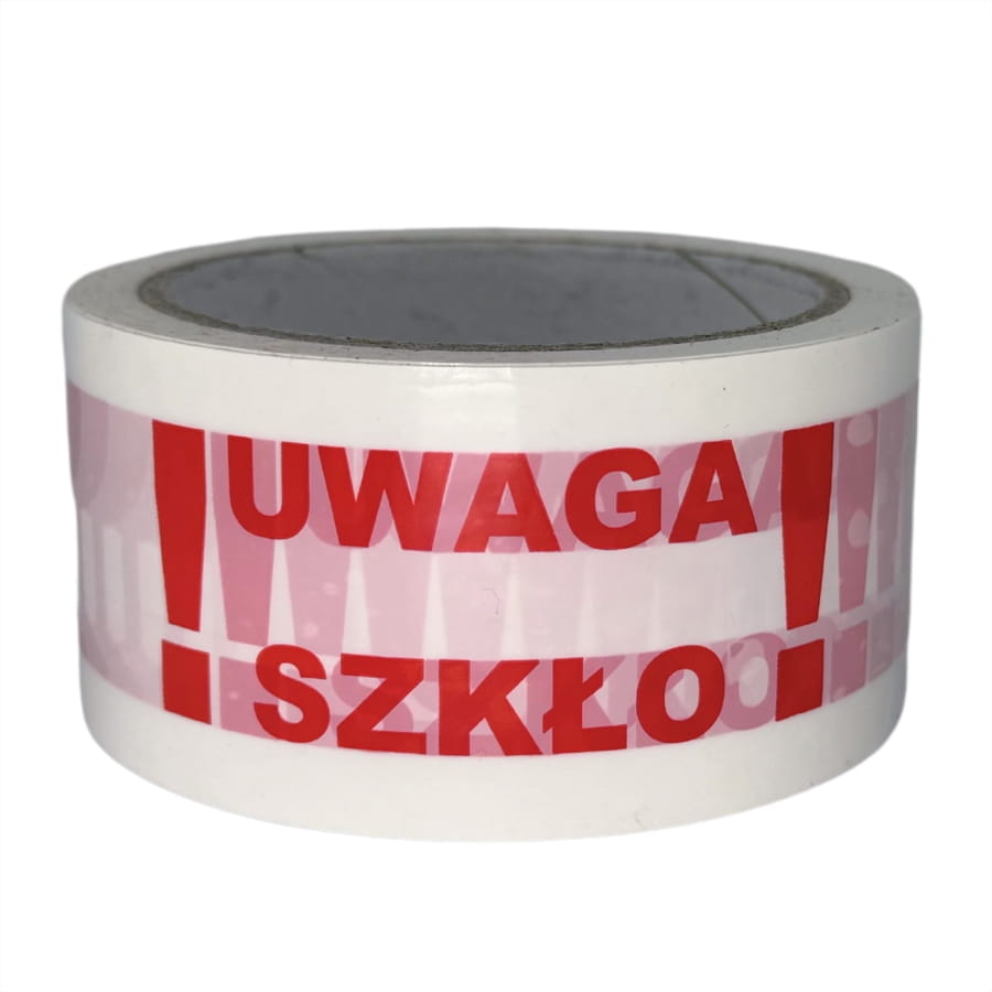 Taśma pakowa ostrzegawcza "UWAGA SZKŁO!" 48 mm x 50 m